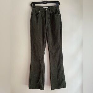 PacSun Dark Green Corduroy Flare Jeans Size 26